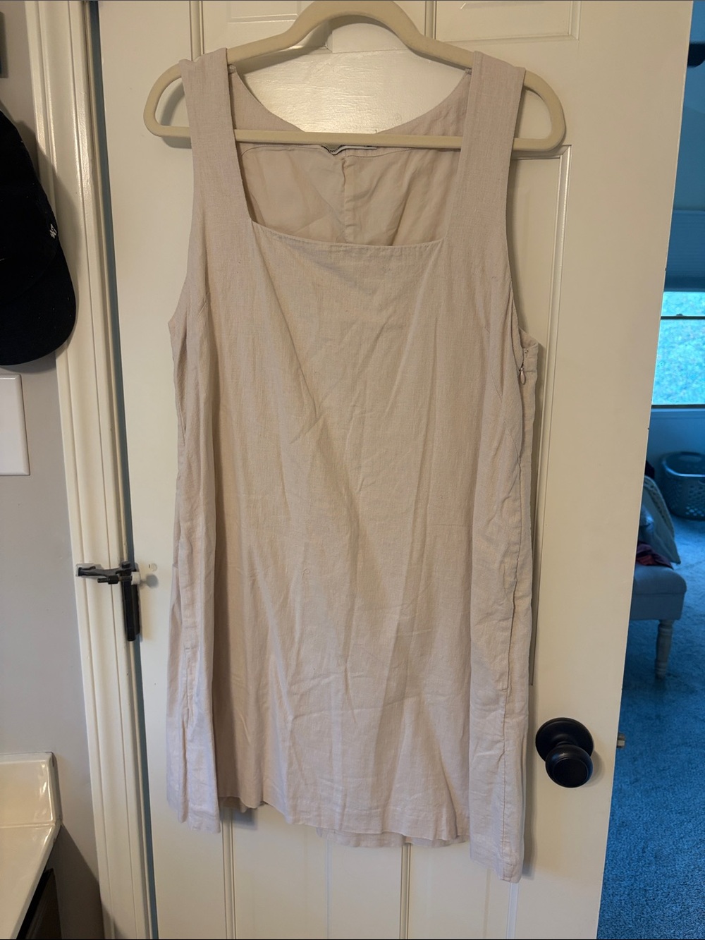 Abercrombie & Fitch Beige Sleeveless Linen Shift Dress